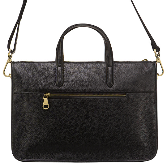 Деловая сумка Dr.Koffer из натуральной кожи черная