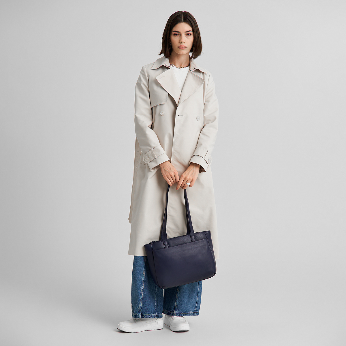 Женская сумка Dr.Koffer из натуральной кожи синяя