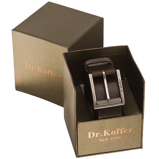 Кожаный ремень с прямоугольной матовой пряжкой  Dr.Koffer R051V120-107-09