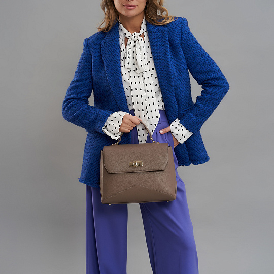 Женская сумка  Dr. Koffer из натуральной кожи бежевая