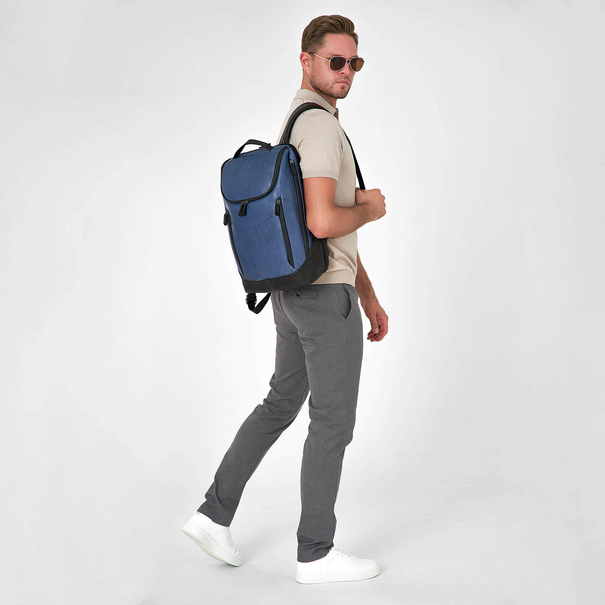 Рюкзак Dr.Koffer из натуральной кожи синий