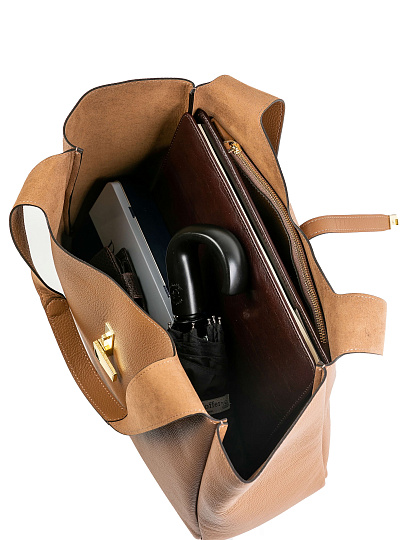 Женская сумка Dr.Koffer из натуральной кожи коричневая