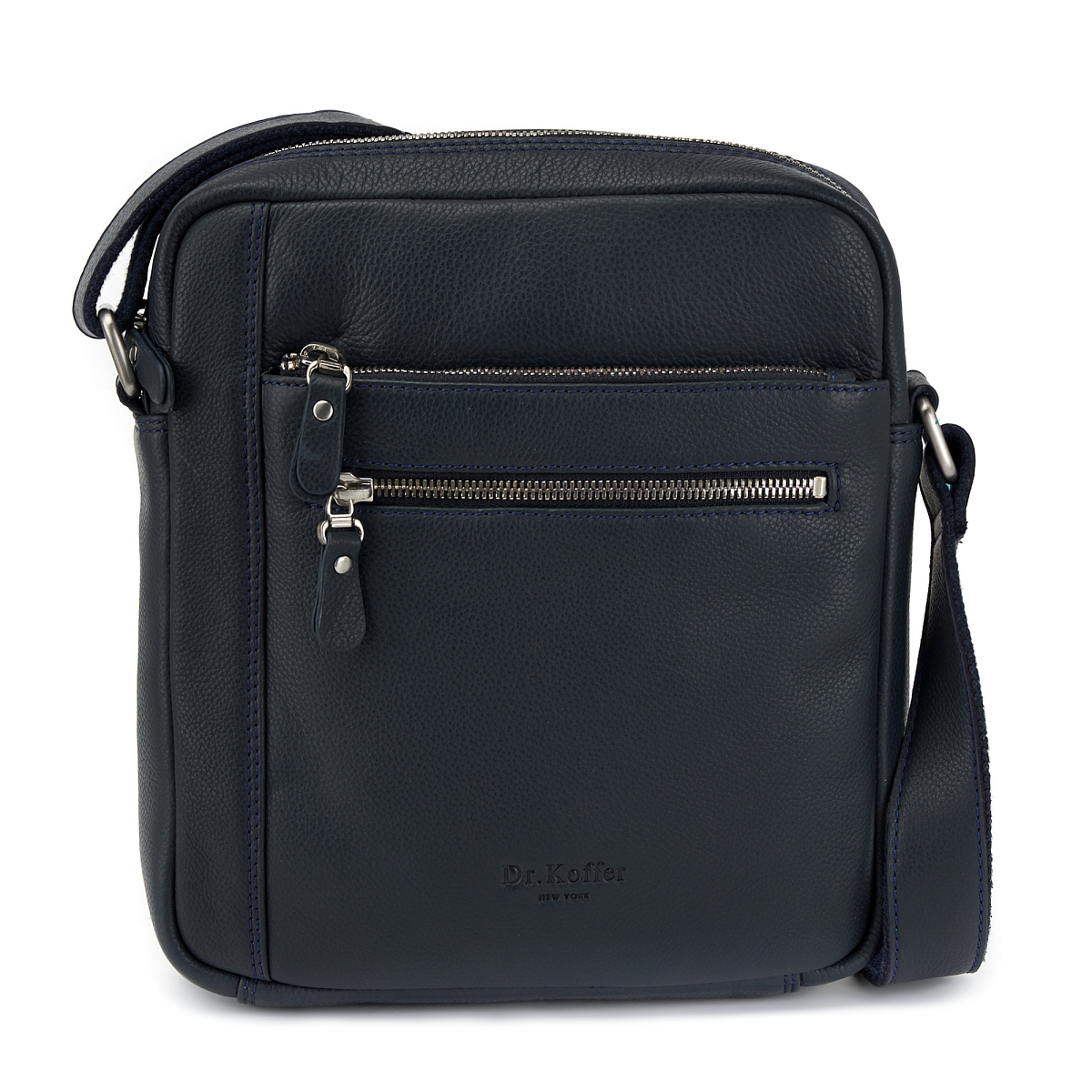 Сумка через плечо Dr.Koffer из натуральной кожи синяя