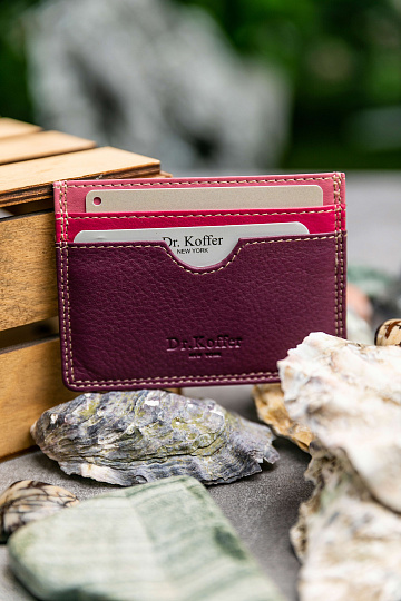 Кредитница Dr.Koffer из натуральной кожи розовая