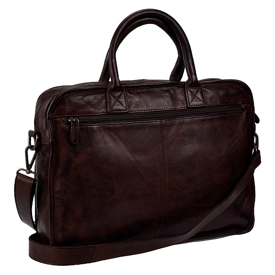Деловая сумка Dr.Koffer из натуральной кожи темно-коричневая