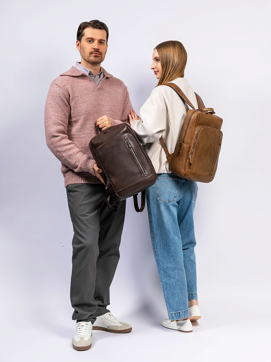 Рюкзак Dr. Koffer из натуральной кожи коричневый