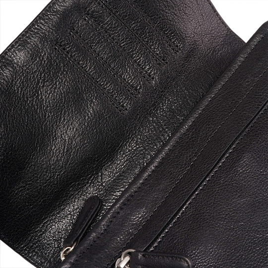 Сумка барсетка из натуральной кожи Dr. Koffer черная