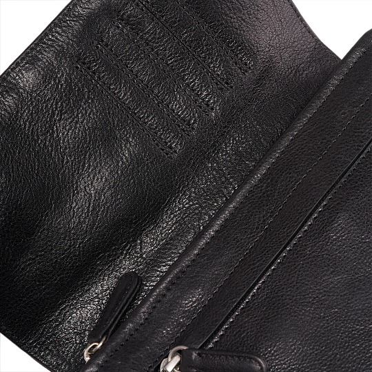 Сумка барсетка из натуральной кожи Dr. Koffer черная