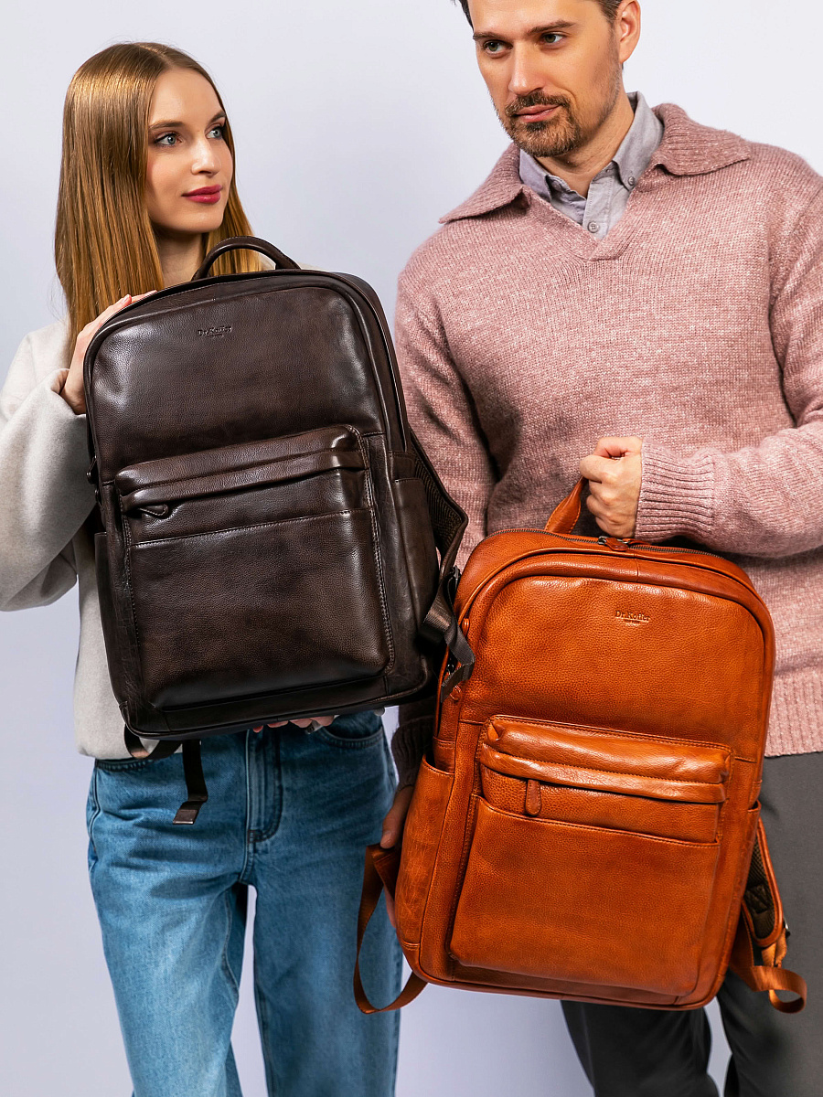Рюкзак Dr. Koffer из натуральной кожи коричневый