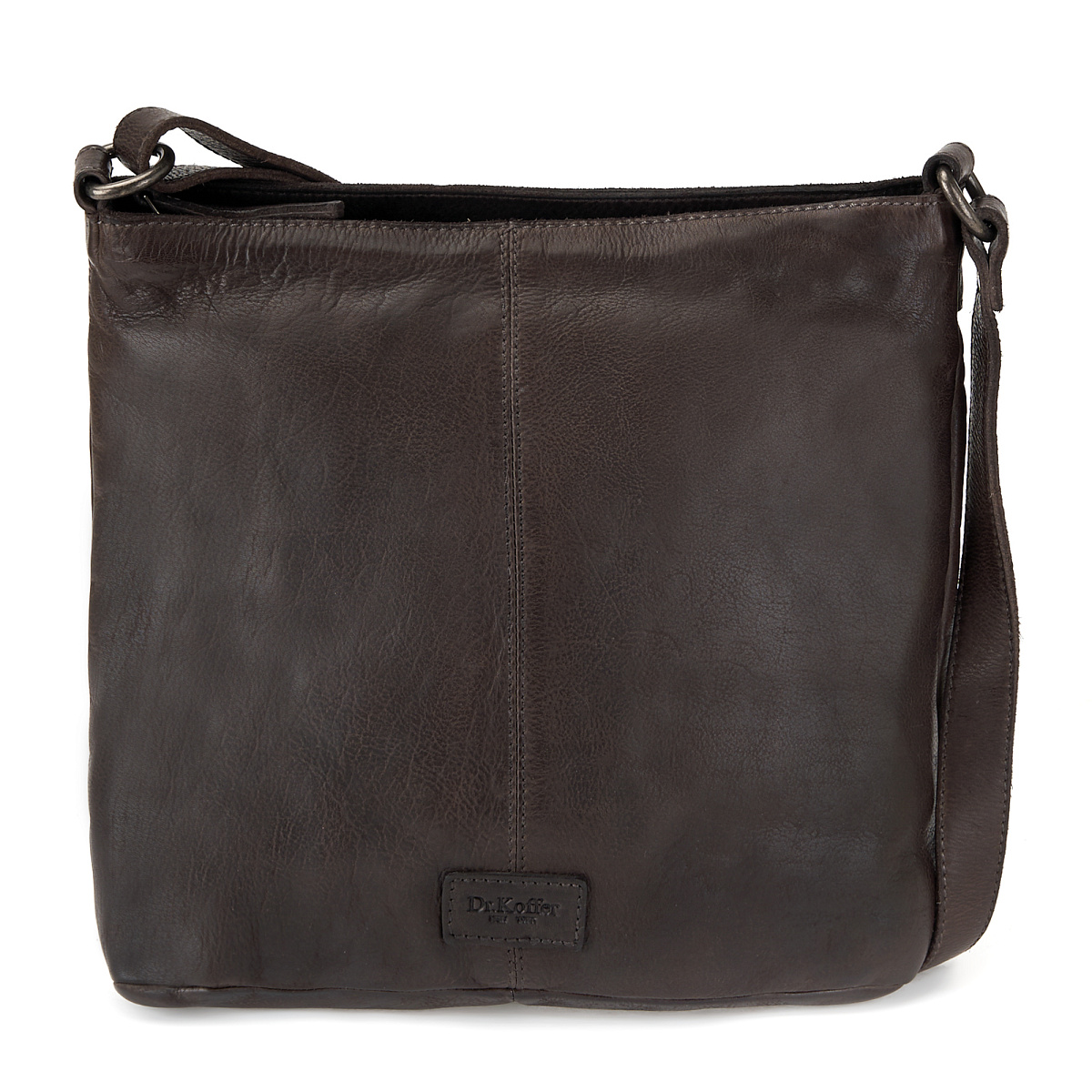Сумка через плечо Dr.Koffer из натуральной кожи серая