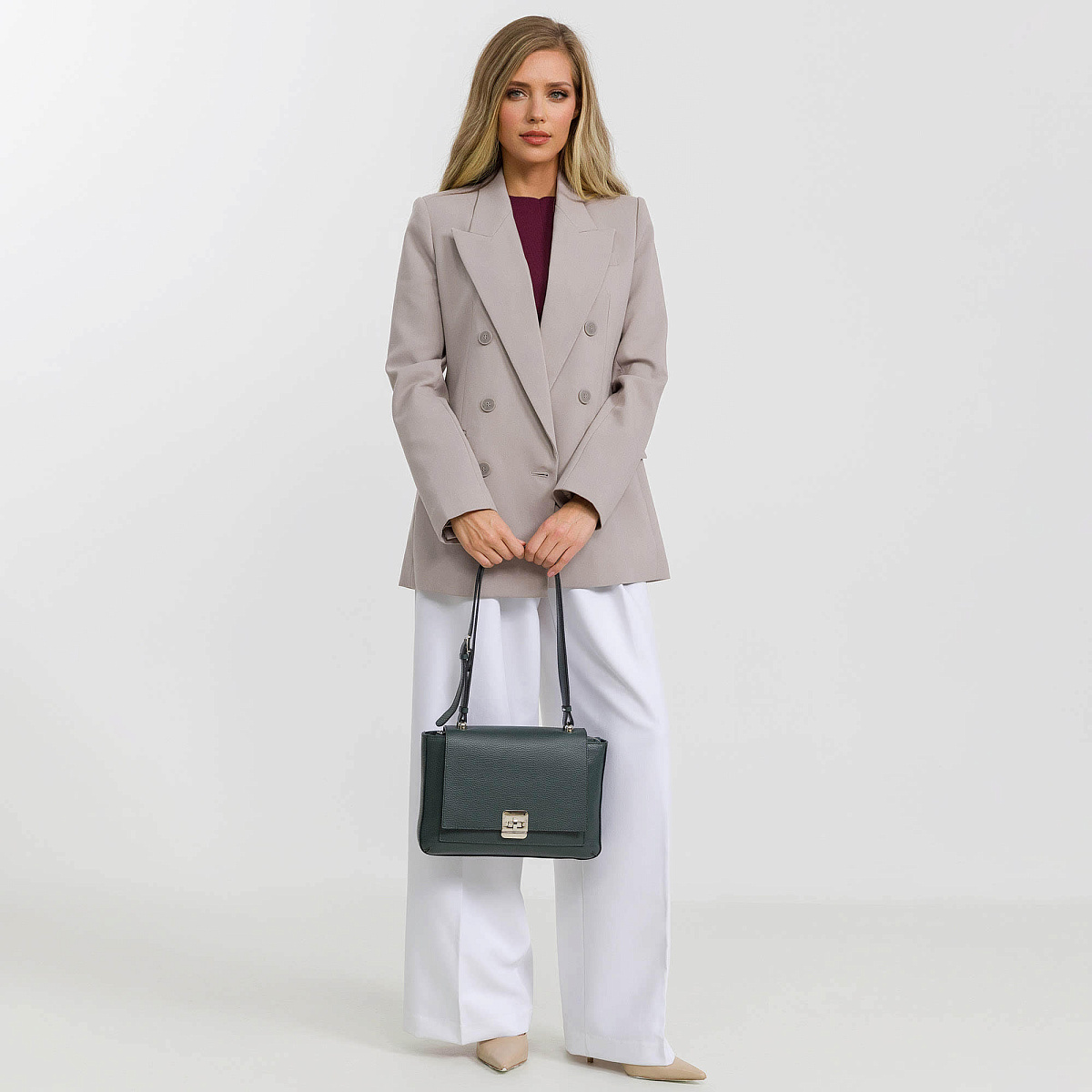 Женская сумка Dr. Koffer из натуральной кожи зеленая