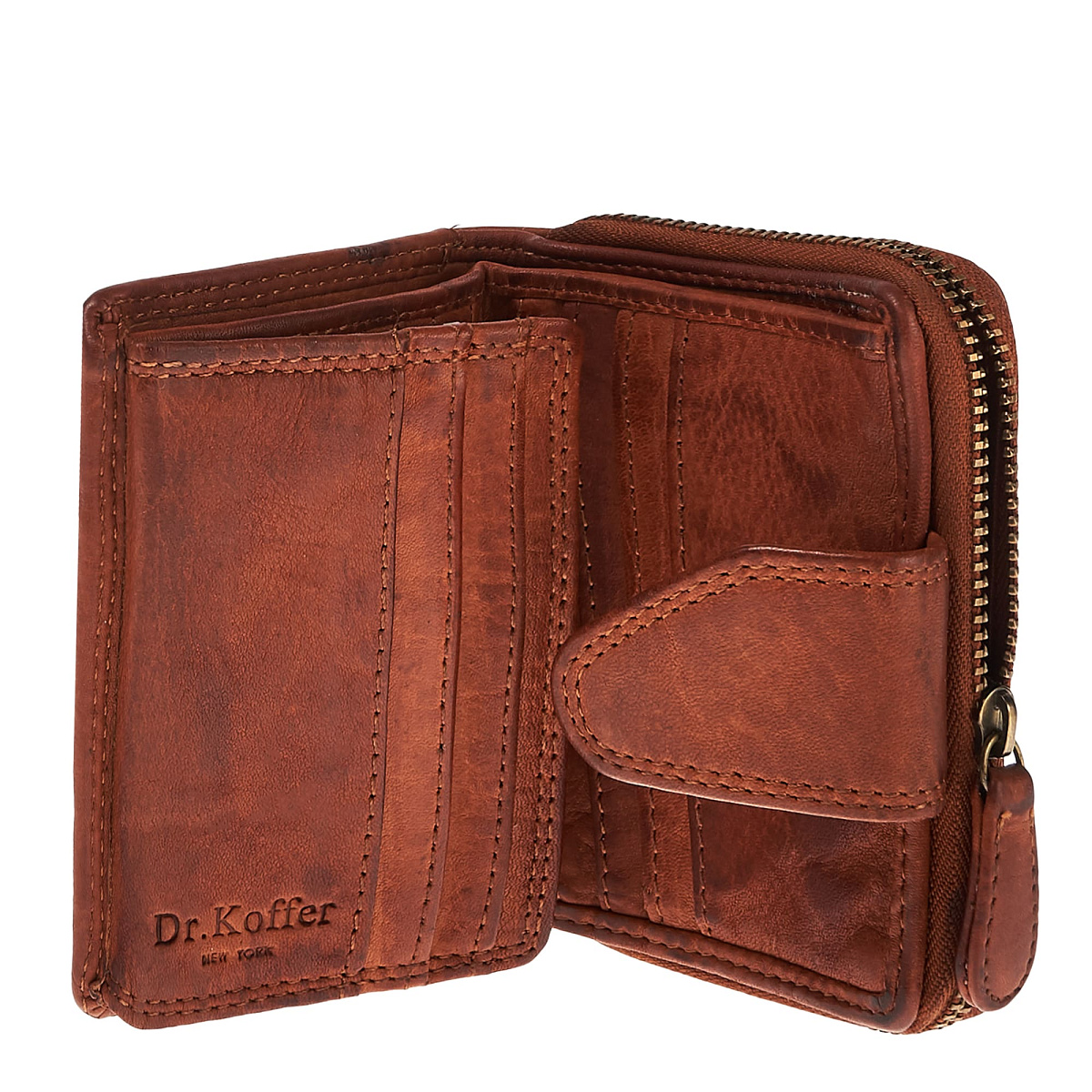 Портмоне Dr.Koffer из натуральной кожи светло-коричневое