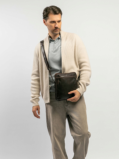 Сумка через плечо Dr.Koffer из натуральной кожи коричневая