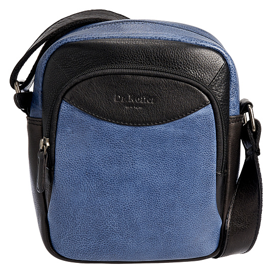 Сумка через плечо Dr.Koffer из натуральной кожи синяя