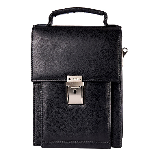 Сумка через плечо Dr.Koffer из натуральной кожи черная