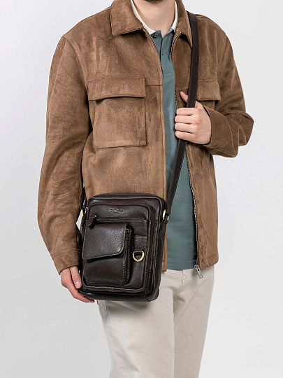 Сумка через плечо Dr.Koffer из натуральной кожи коричневая