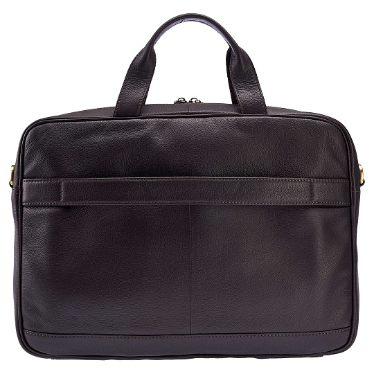 Деловая сумка Dr.Koffer из натуральной кожи темно-коричневая