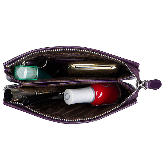 Косметичка Dr.Koffer из натуральной кожи фиолетовая