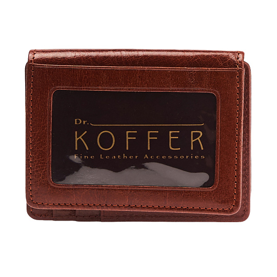 Визитница Dr.Koffer из натуральной кожи светло-коричневая