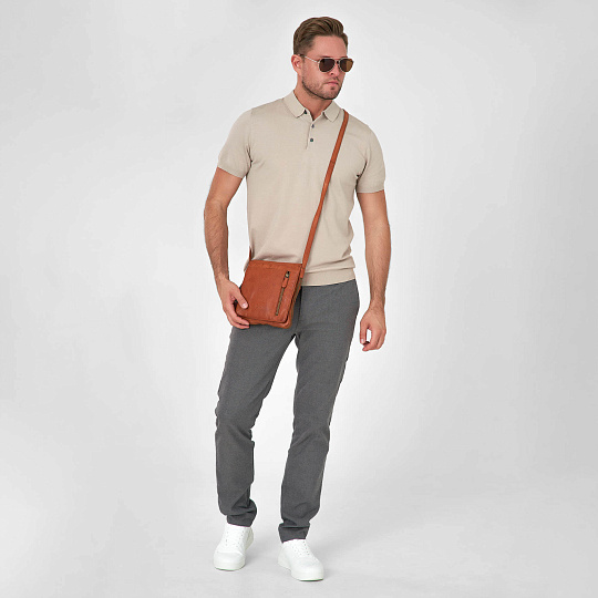 Сумка через плечо Dr.Koffer из натуральной кожи коричневая