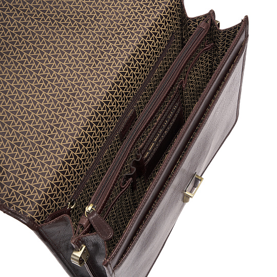 Портфель Dr.Koffer из натуральной кожи темно-коричневый