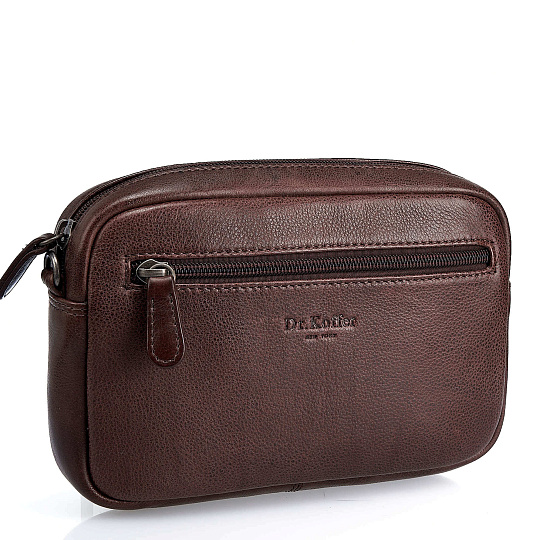 Сумка барсетка из натуральной кожи Dr. Koffer коричневая