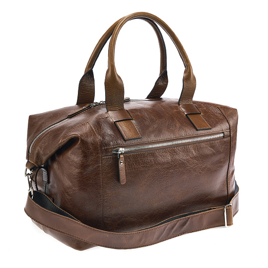 Дорожная сумка Dr.Koffer из натуральной кожи коричневая
