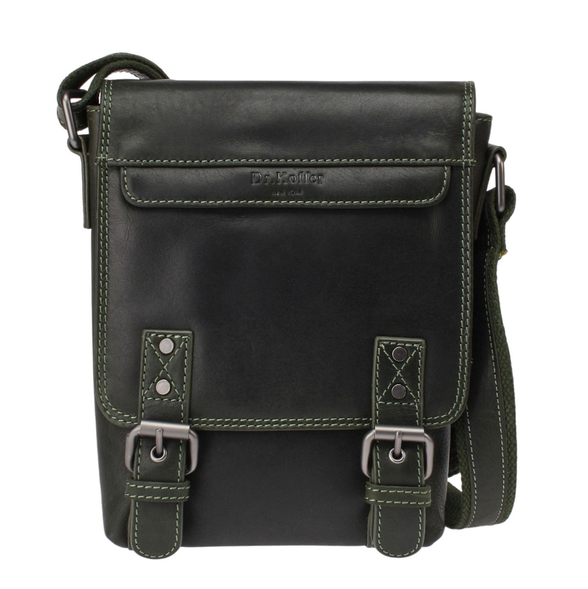 Сумка через плечо Dr.Koffer из натуральной кожи зеленая