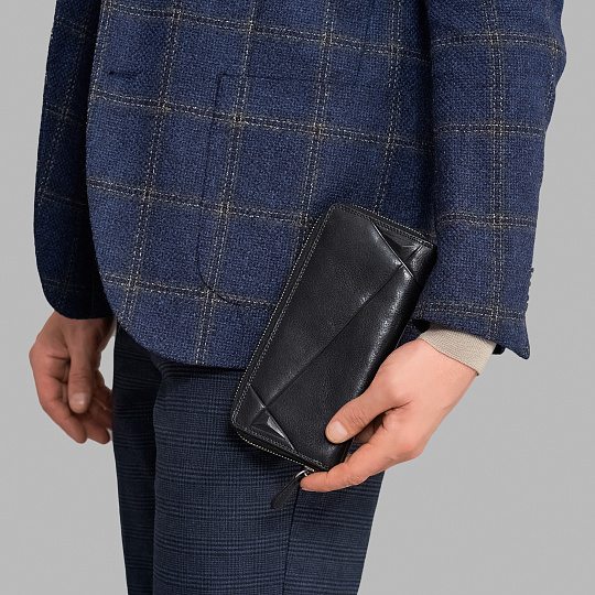 Портмоне Dr.Koffer из натуральной кожи черное