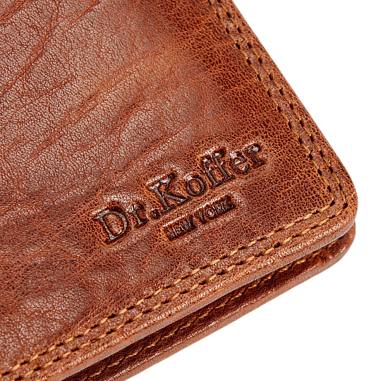 Портмоне Dr.Koffer из натуральной кожи светло-коричневое
