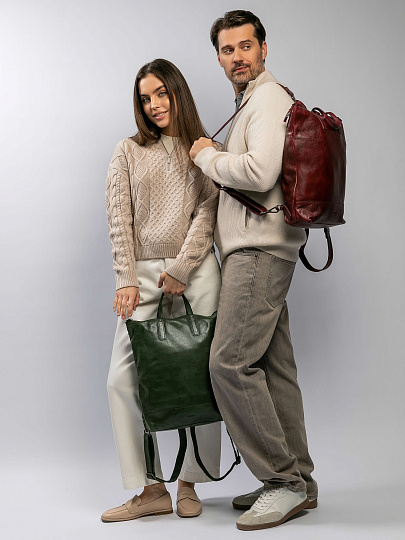 Рюкзак Dr.Koffer из натуральной кожи бордовый