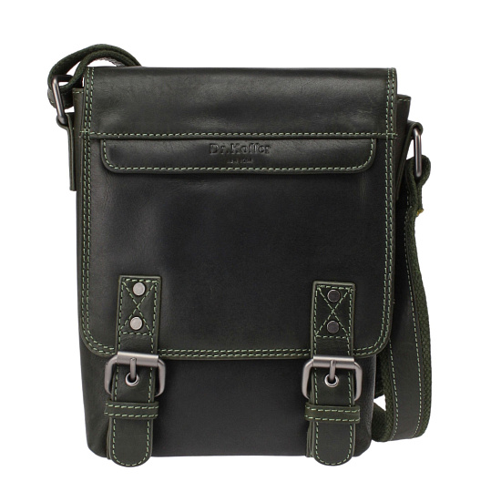 Сумка через плечо Dr.Koffer из натуральной кожи зеленая