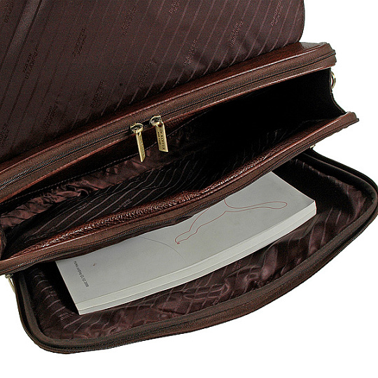 Вместительный портфель с 3-мя отделениями (шоколадного цвета) Dr.Koffer P281270-02-09