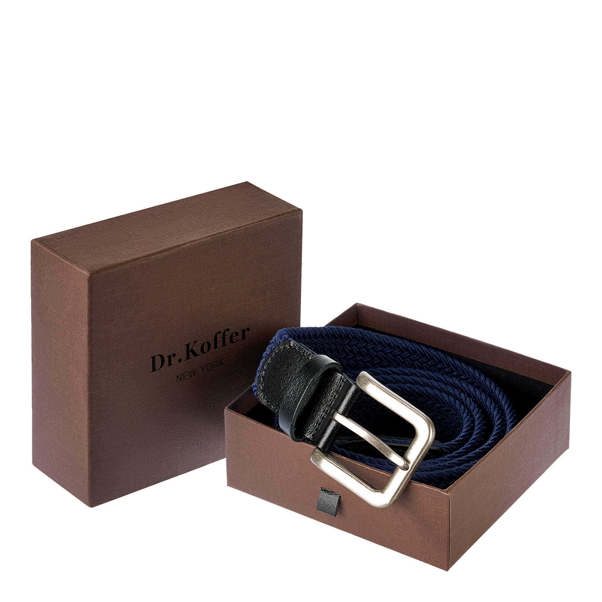Ремень Dr.Koffer из натуральной кожи и текстиля синий