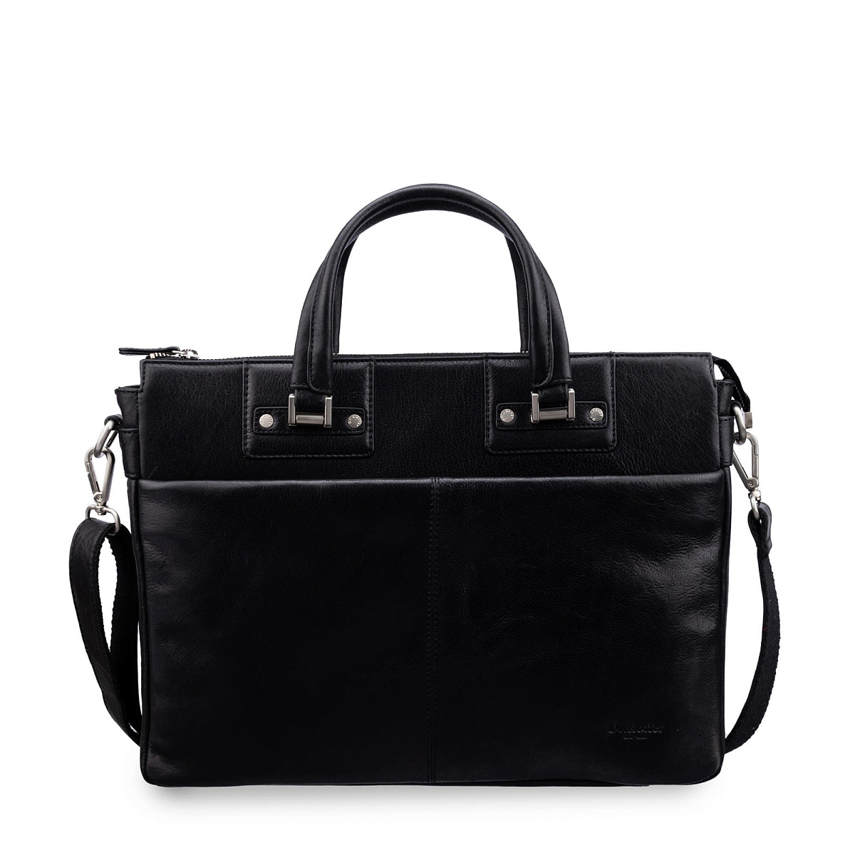 Деловая сумка Dr.Koffer из натуральной кожи черная