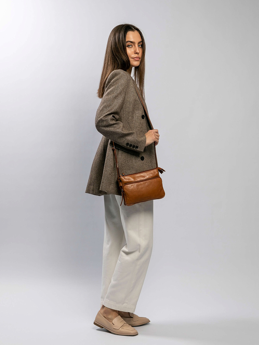 Сумка через плечо Dr.Koffer из натуральной кожи коричневая