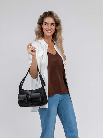 Женская сумка Dr.Koffer из натуральной кожи черная