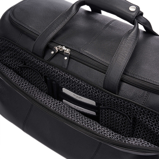 Сумка дорожная Dr.Koffer из натуральной кожи черная