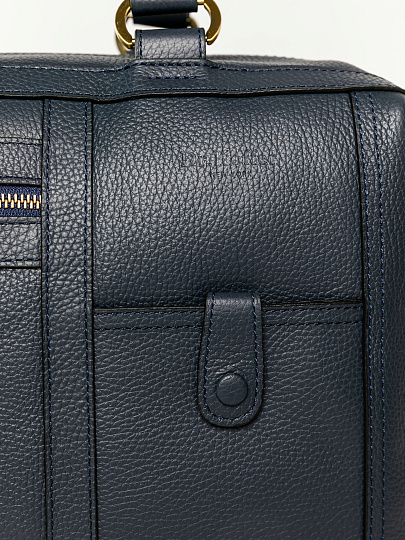 Дорожная сумка Dr. Koffer из натуральной кожи синяя