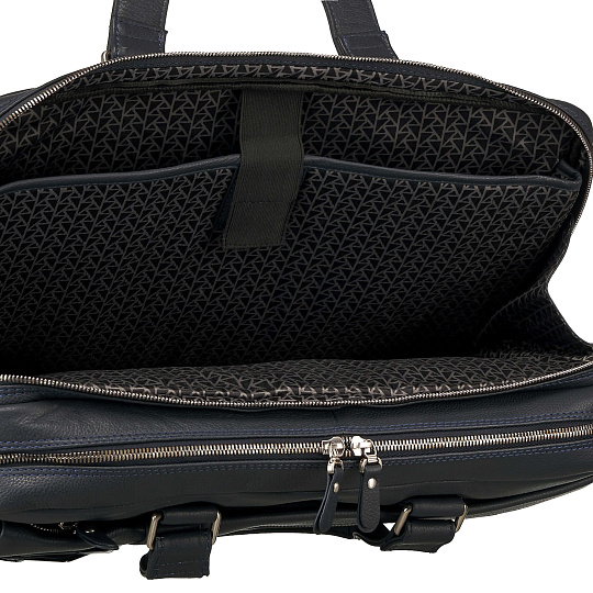 Деловая сумка Dr.Koffer из натуральной кожи синяя