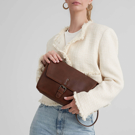 Женская сумка Dr.Koffer из натуральной кожи светло-коричневая