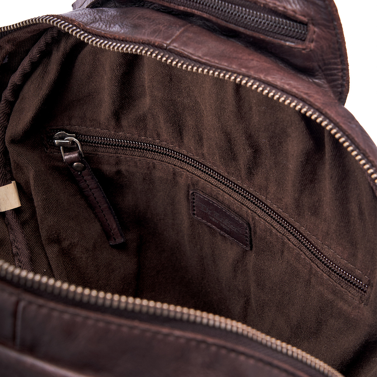 Рюкзак Dr.Koffer из натуральной кожи темно-коричневый