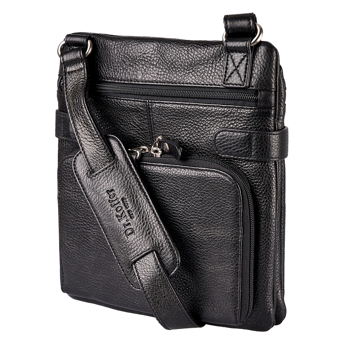 Сумка через плечо Dr.Koffer из натуральной кожи черная