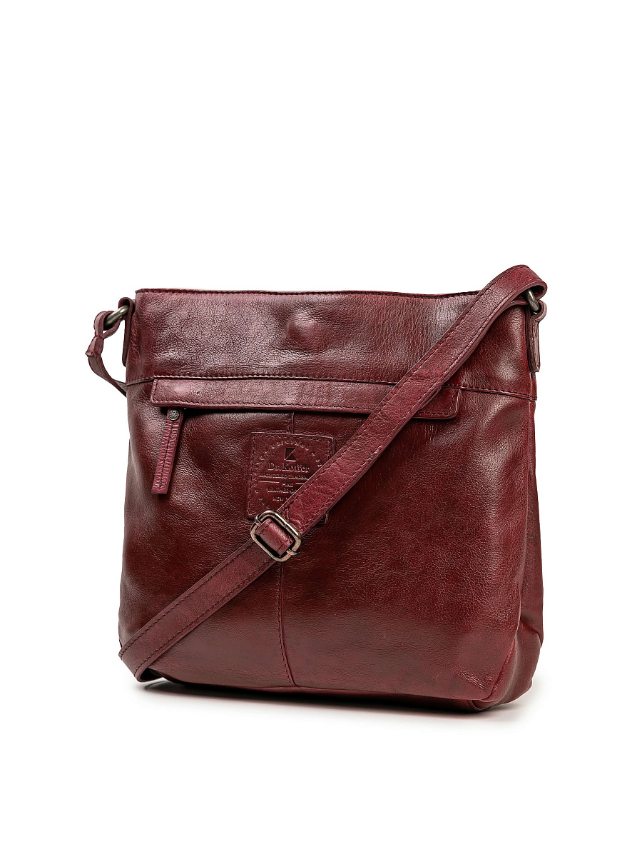 Сумка через плечо Dr.Koffer из натуральной кожи бордовая