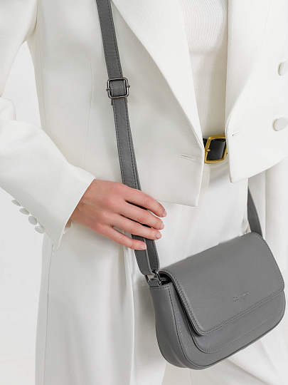 Женская сумка Dr.Koffer из натуральной кожи серая