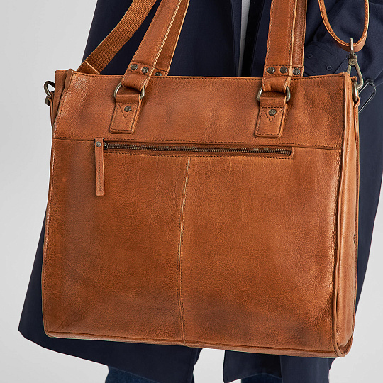 Деловая сумка Dr.Koffer из натуральной кожи коричневая