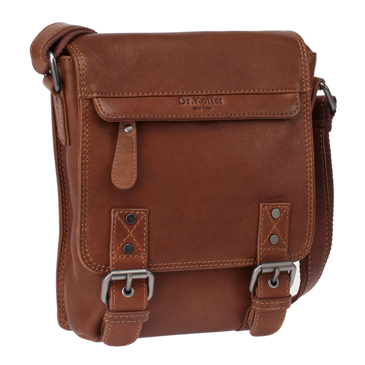 Сумка через плечо Dr.Koffer из натуральной кожи коричневая