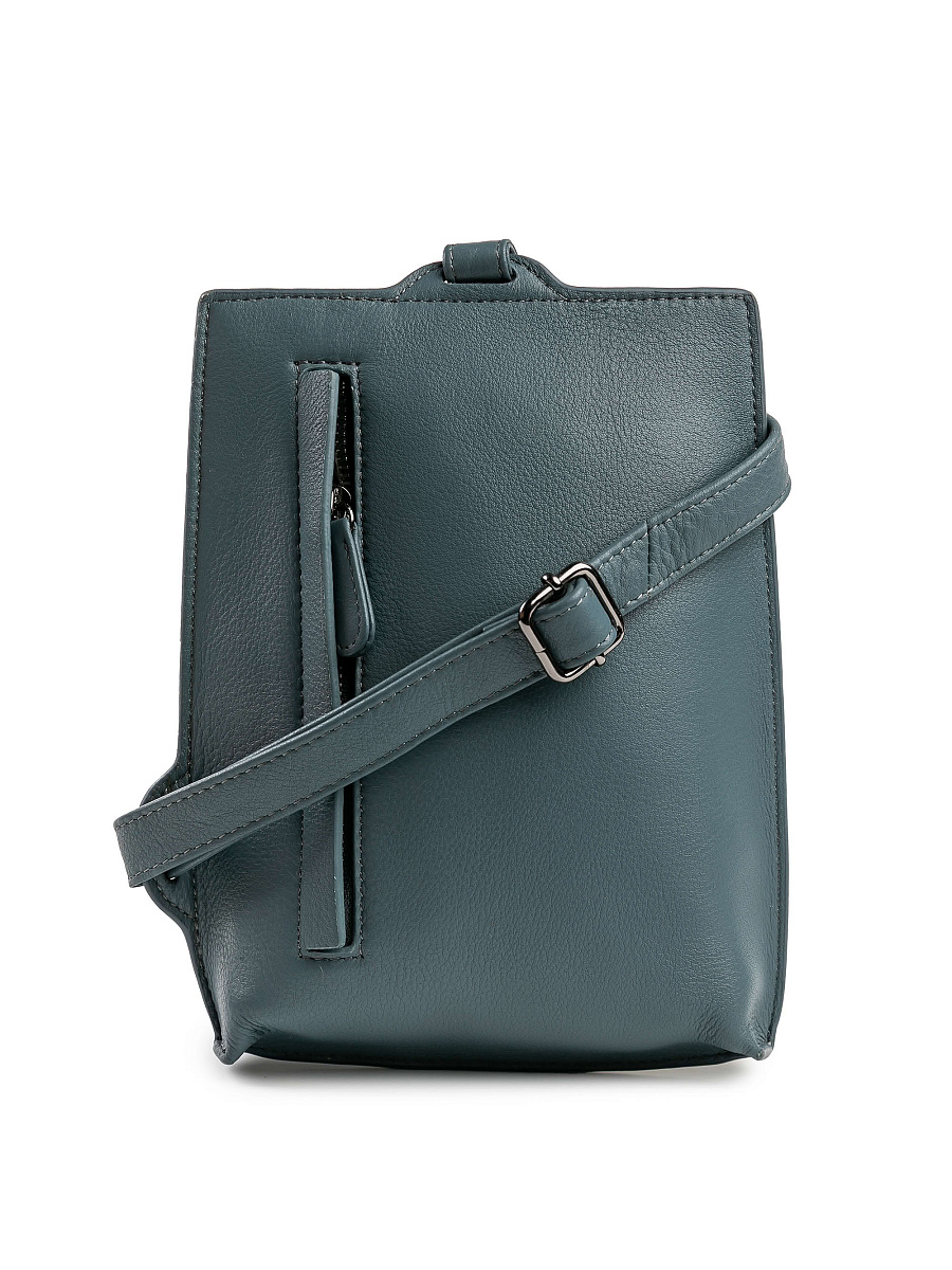 Сумка через плечо Dr.Koffer из натуральной кожи голубая