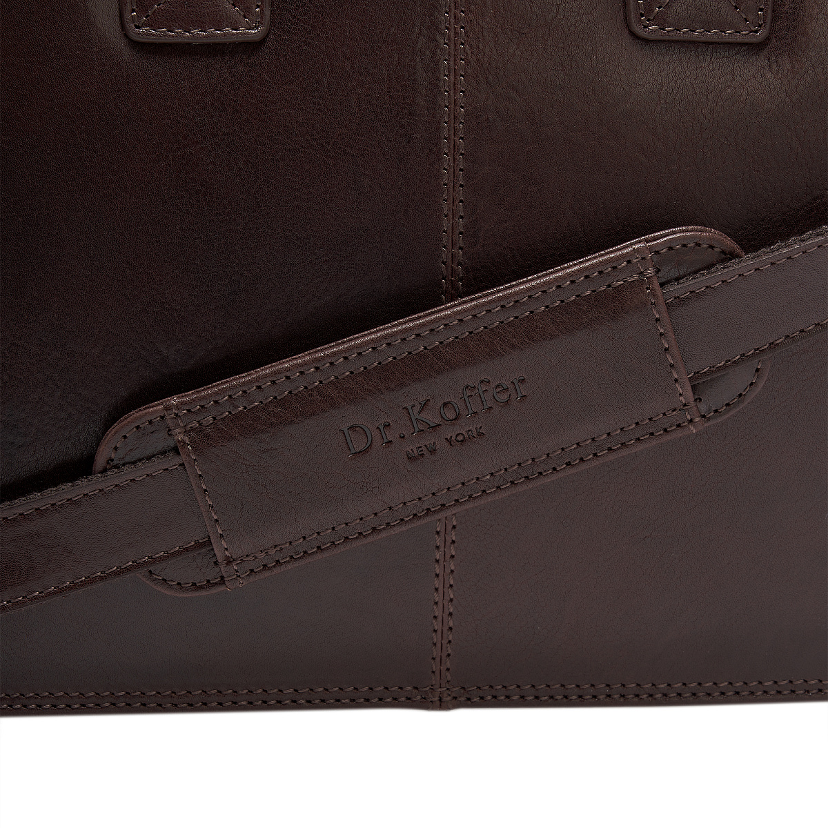 Деловая сумка Dr.Koffer из натуральной кожи темно-коричневая