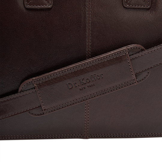 Деловая сумка Dr.Koffer из натуральной кожи темно-коричневая